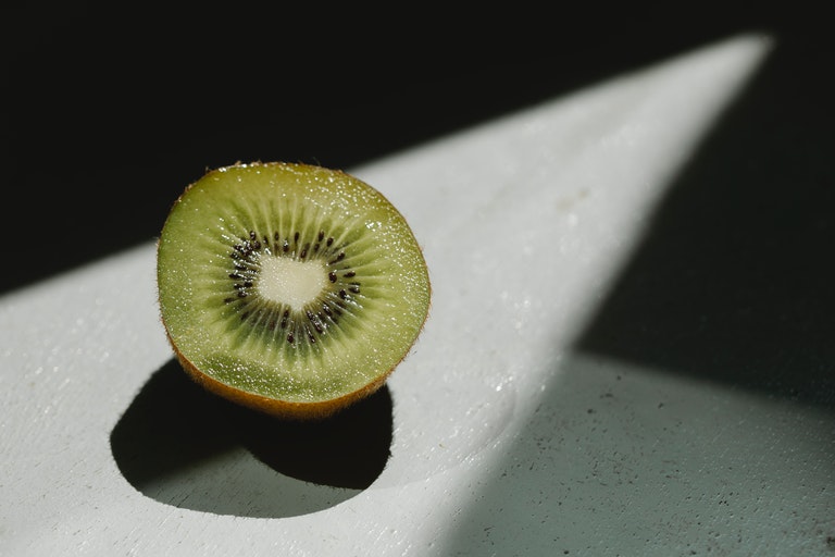 kiwi fruit cut in half